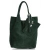 GEANȚĂ DIN PIELE shopper bag Genuine Leather verde de sticlă 801